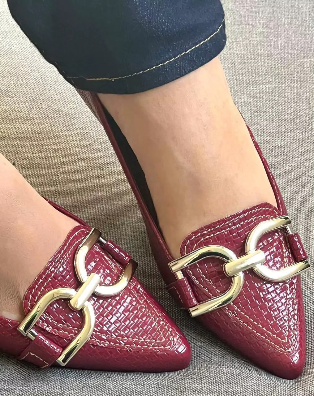 Sapatilha Feminina Marsala com Enfeite D&D