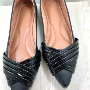 Sapatilha Croco Feminina Verniz Preto