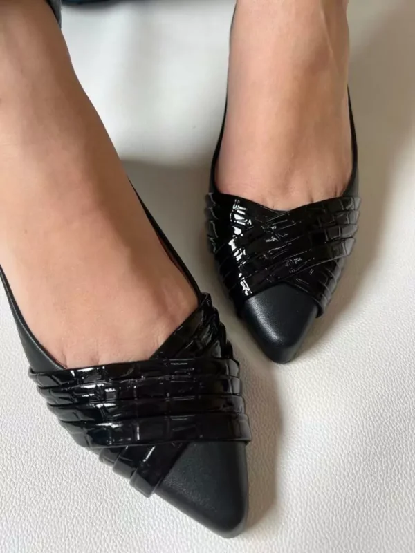 Sapatilha Croco Feminina Verniz Preto - Image 2