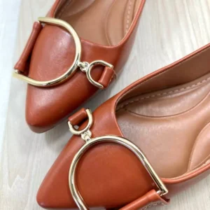 Sapatilha Terracota Feminina com Fivela D