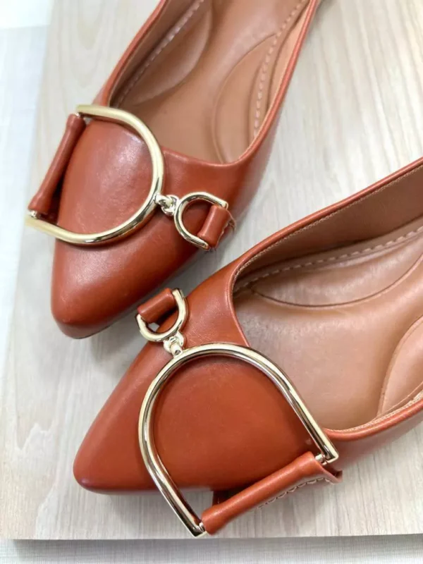 Sapatilha Terracota Feminina com Fivela D