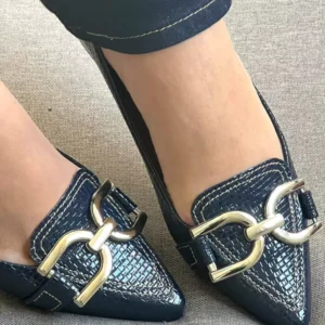 Sapatilha Feminina Azul Marinho com Enfeite D&D
