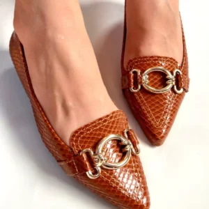 Sapatilha Feminina Caramelo com Argola Dourada