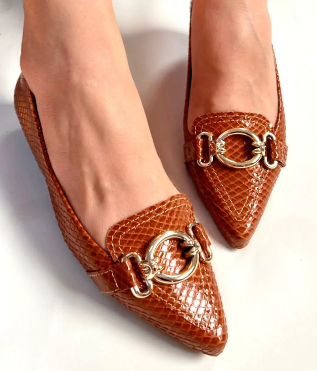 Sapatilha Feminina Caramelo com Argola Dourada