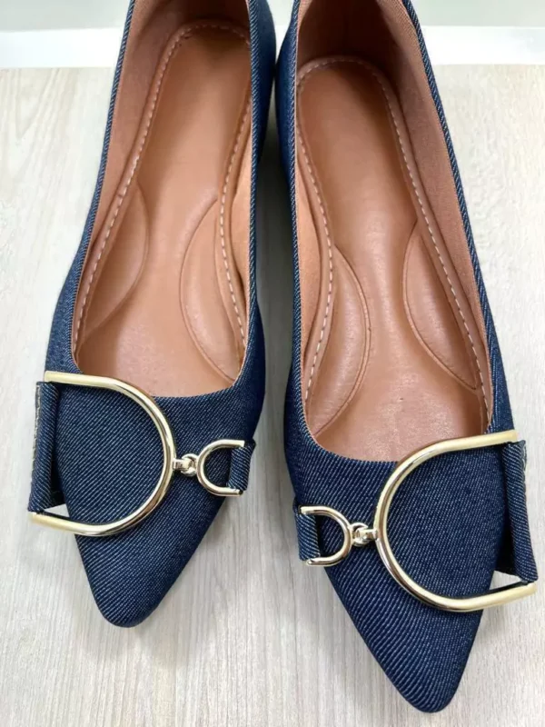 Sapatilha Jeans Feminina com Fivela D - Image 4