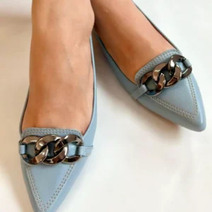 Sapatilha floter azul claro feminina com corrente
