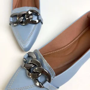 Sapatilha floter azul claro feminina com corrente