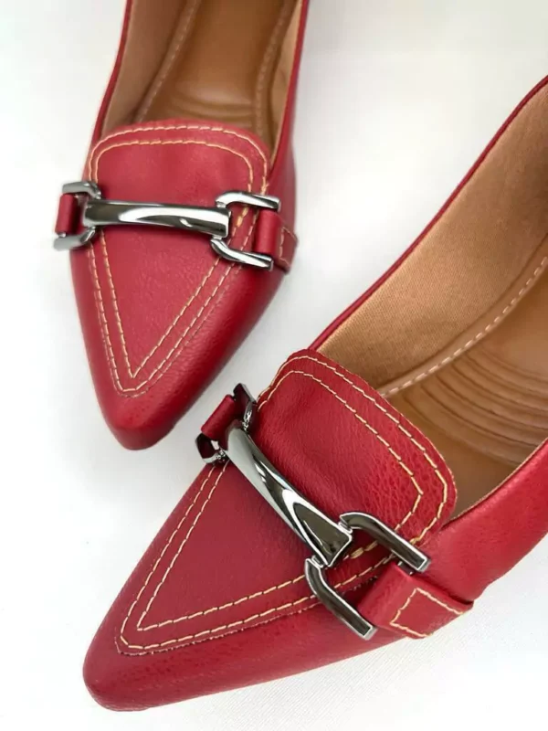 Sapatilha Vermelho feminina com Enfeite Reto Ônix - Image 2