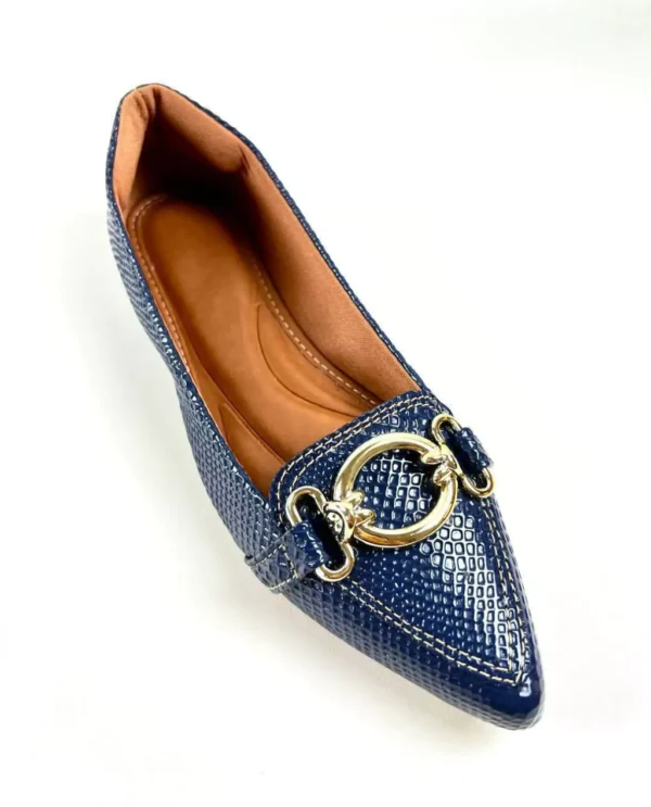 Sapatilha Feminina Azul Marinho com Argola Dourada - Image 4