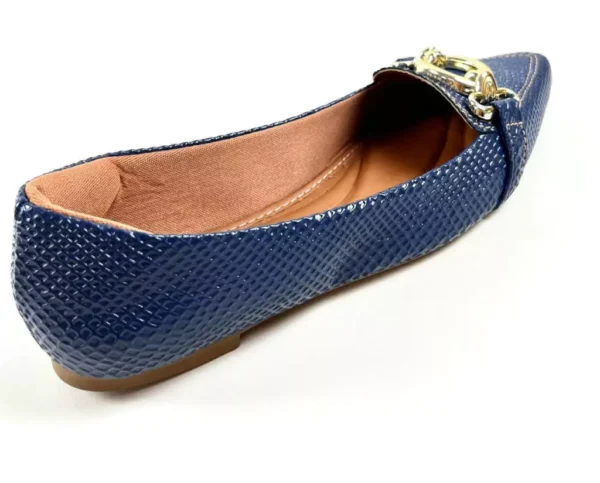 Sapatilha Feminina Azul Marinho com Argola Dourada - Image 5