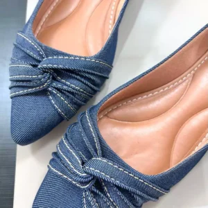 Sapatilha feminina Tecido Jeans