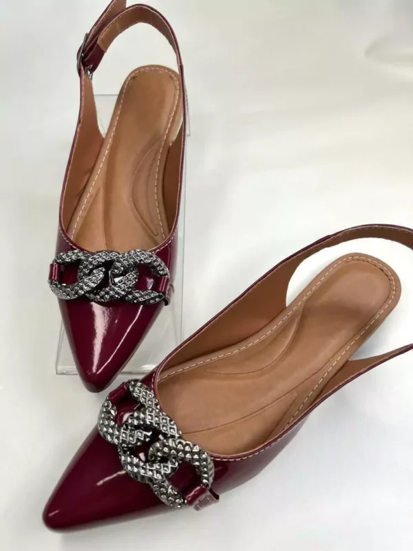 Slingback Marsala feminino Com Corrente - Image 4
