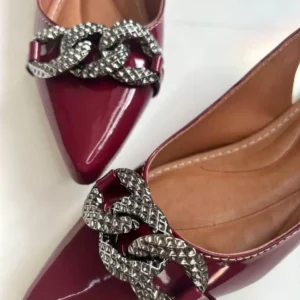 Slingback Marsala feminino Com Corrente