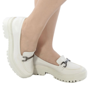 Mocassim Feminino Tratorado Off White
