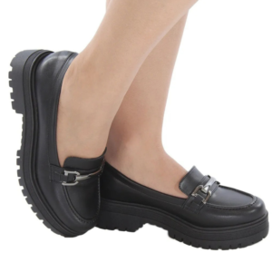 Mocassim Feminino Tratorado Preto