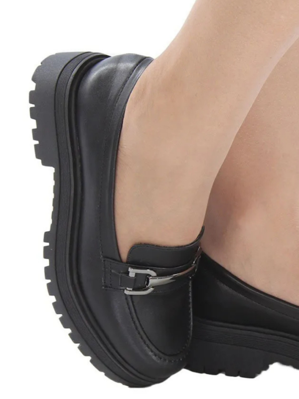 Mocassim Feminino Tratorado Preto - Image 3