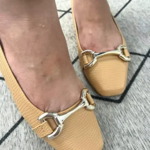 Sapatilha Réptil Mel feminina Bico quadrado com enfeite reto (cópia)