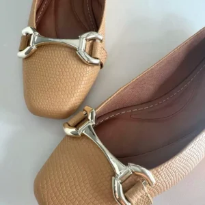 Sapatilha Réptil Mel feminina Bico quadrado com enfeite reto (cópia)