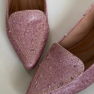 Sapatilha Cor Rosa feminina com Hotfix