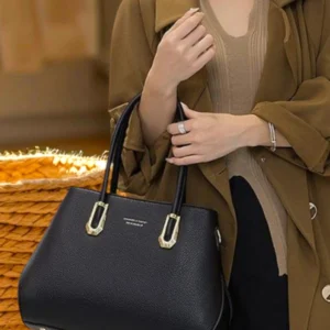 Bolsa feminina clássica preta (30 cm)