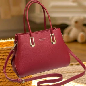 Bolsa feminina clássica vermelha (30 cm)