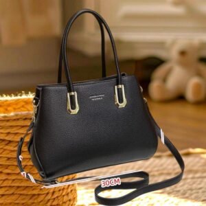 Bolsa feminina clássica preta (30 cm)