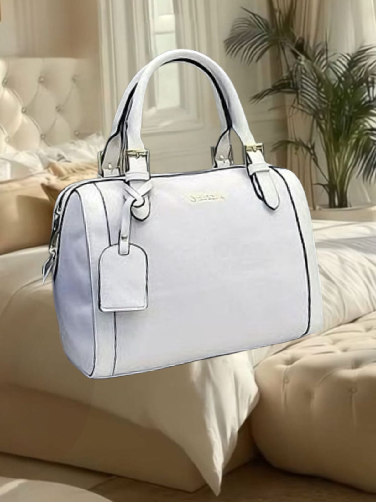 Bolsa feminina estilo bau off white
