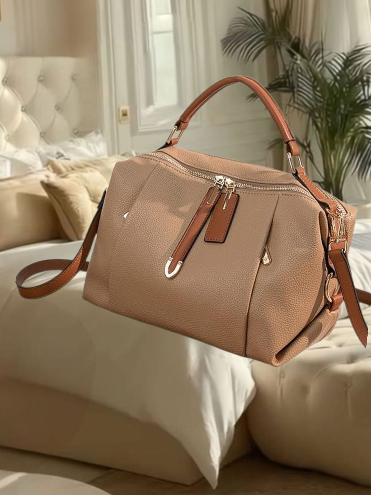 Bolsa feminina Beatriz caramelo (26 cm)