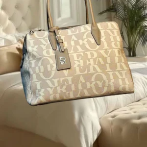 Bolsa feminina bege holograma veryrio (34 cm)