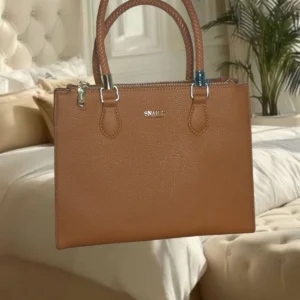 Bolsa feminina caramelo snails com detalhes dourados (29 cm)