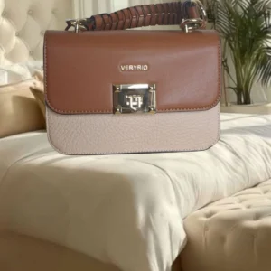 Bolsa feminina pequena marron-bege Veryrio (21 cm)