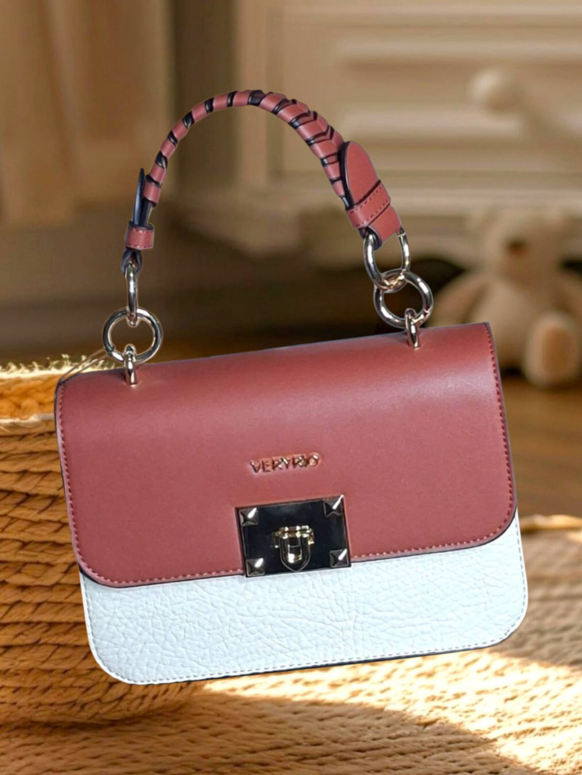 Bolsa feminina pequena off white-telha Veryrio (21 cm) - Imagem 3