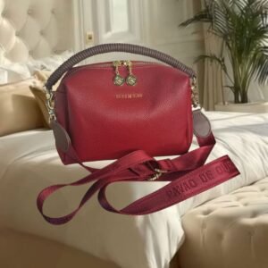 Bolsa feminina vermelha com duas alças (28 cm)